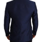 Dolce & Gabbana Blue Wool Slim Fit Coat MARTINI Blazer