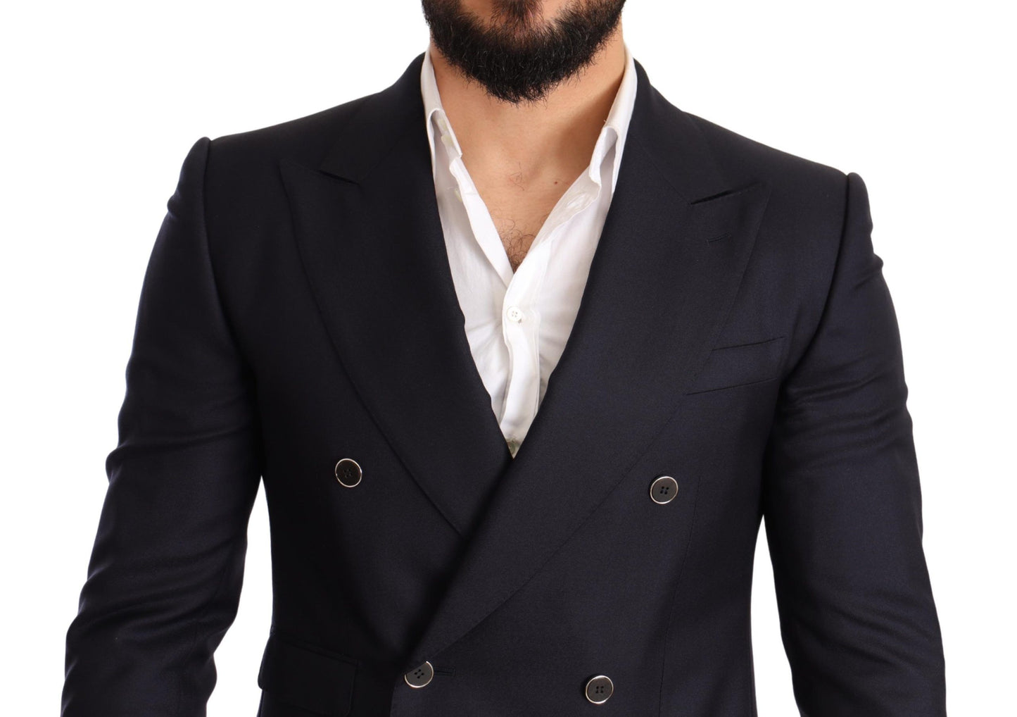 Dolce & Gabbana Blue Cashmere Silk Slim Fit SICILIA Blazer