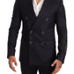 Dolce & Gabbana Blue Cashmere Silk Slim Fit SICILIA Blazer