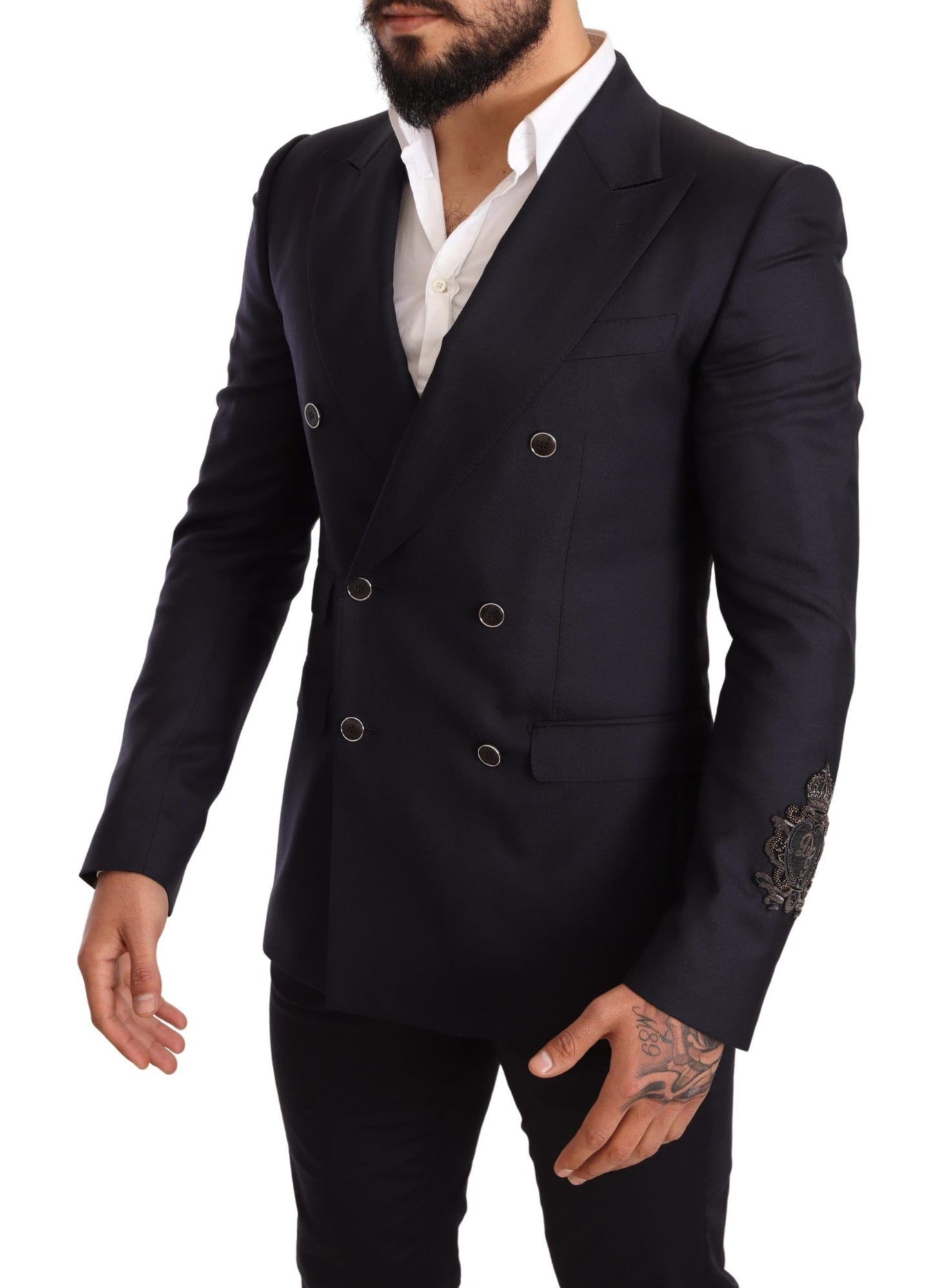 Dolce & Gabbana Blue Cashmere Silk Slim Fit SICILIA Blazer