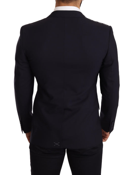 Dolce & Gabbana Navy Blue Wool Slim Fit MARTINI Blazer