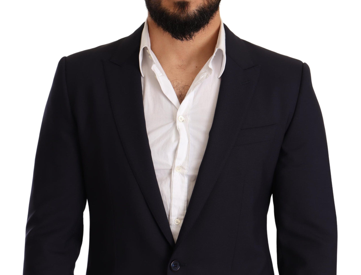 Dolce & Gabbana Navy Blue Wool Slim Fit MARTINI Blazer