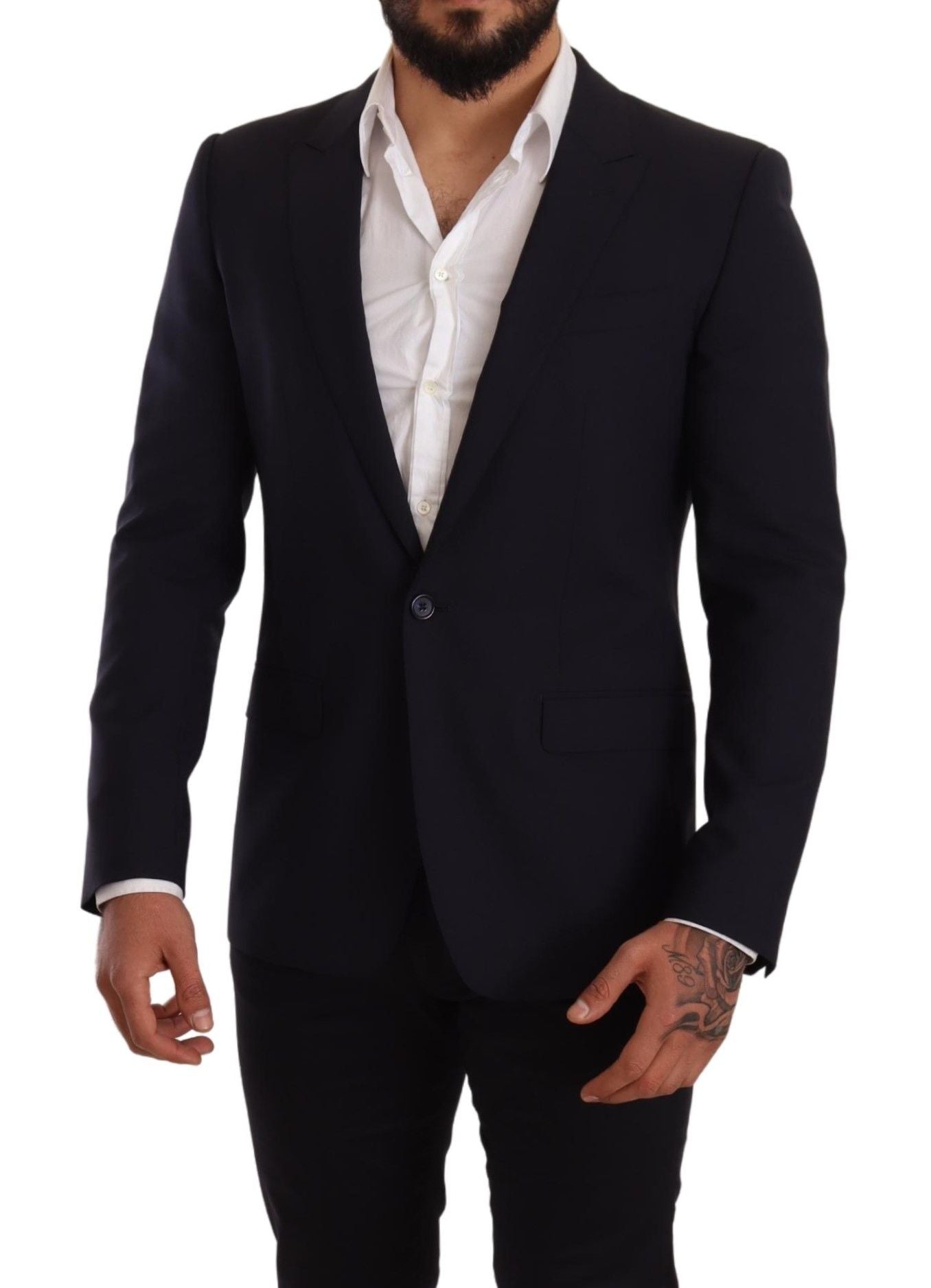 Dolce & Gabbana Navy Blue Wool Slim Fit MARTINI Blazer