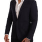 Dolce & Gabbana Navy Blue Wool Slim Fit MARTINI Blazer