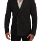 Dolce & Gabbana Black White Striped Slim Fit Coat Blazer