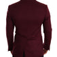 Dolce & Gabbana Maroon Cashmere Slim Fit Coat Jacket Blazer