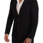 Dolce & Gabbana Black Cotton Slim Fit Coat Jacket  Blazer