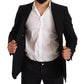 Dolce & Gabbana Black Cotton Slim Fit Coat Jacket  Blazer