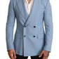 Dolce & Gabbana Blue Cashmere Silk Slim Fit Blazer Jacket