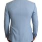 Dolce & Gabbana Blue Cashmere Silk Slim Fit Blazer Jacket