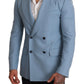 Dolce & Gabbana Blue Cashmere Silk Slim Fit Blazer Jacket