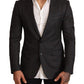 Dolce & Gabbana Gray Check Wool Slim Fit Blazer Jacket