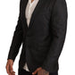 Dolce & Gabbana Gray Check Wool Slim Fit Blazer Jacket