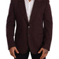 Dolce & Gabbana Purple Cotton Slim Blazer Jacket