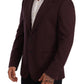 Dolce & Gabbana Purple Cotton Slim Blazer Jacket