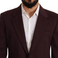 Dolce & Gabbana Purple Cotton Slim Blazer Jacket