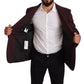 Dolce & Gabbana Purple Cotton Slim Blazer Jacket