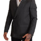 Dolce & Gabbana Gray Check Wool Slim Fit Blazer Jacket