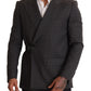 Dolce & Gabbana Gray Check Wool Slim Fit Blazer Jacket