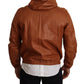 Dolce & Gabbana Brown Leather Lambskin Hooded Coat Jacket