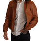 Dolce & Gabbana Brown Leather Lambskin Hooded Coat Jacket