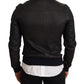 Dolce & Gabbana Blue Leather Full Zip Bomber Men Jacket