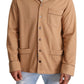 Dolce & Gabbana Brown Cotton Button Collared Coat Jacket