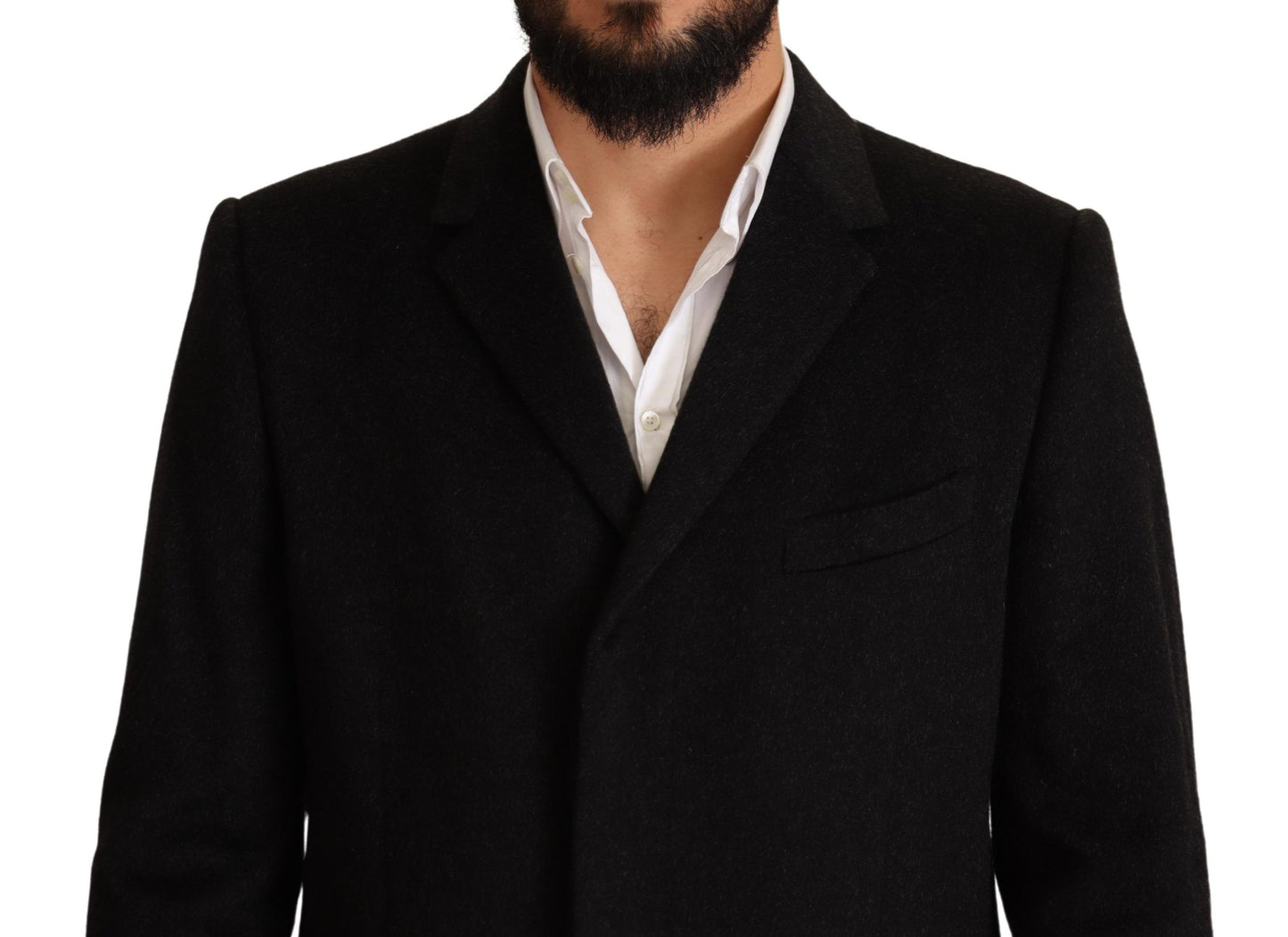 Dolce & Gabbana Gray Long Cashmere Coat Jacket