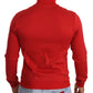 Dolce & Gabbana Red DG Motor Club Zipper Stretch Sweater