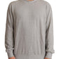 Dolce & Gabbana Gray Cotton Crewneck Pullover Sweater