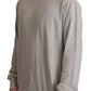 Dolce & Gabbana Gray Cotton Crewneck Pullover Sweater