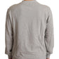 Dolce & Gabbana Gray Cotton Crewneck Pullover Sweater