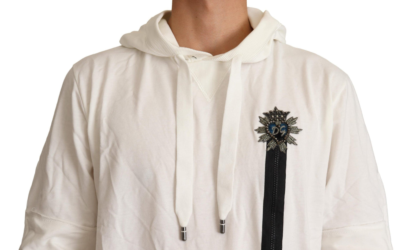 Dolce & Gabbana White Hooded Limited Edition Sweater