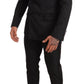 Dolce & Gabbana Black Brocade 2 Piece Set Suit