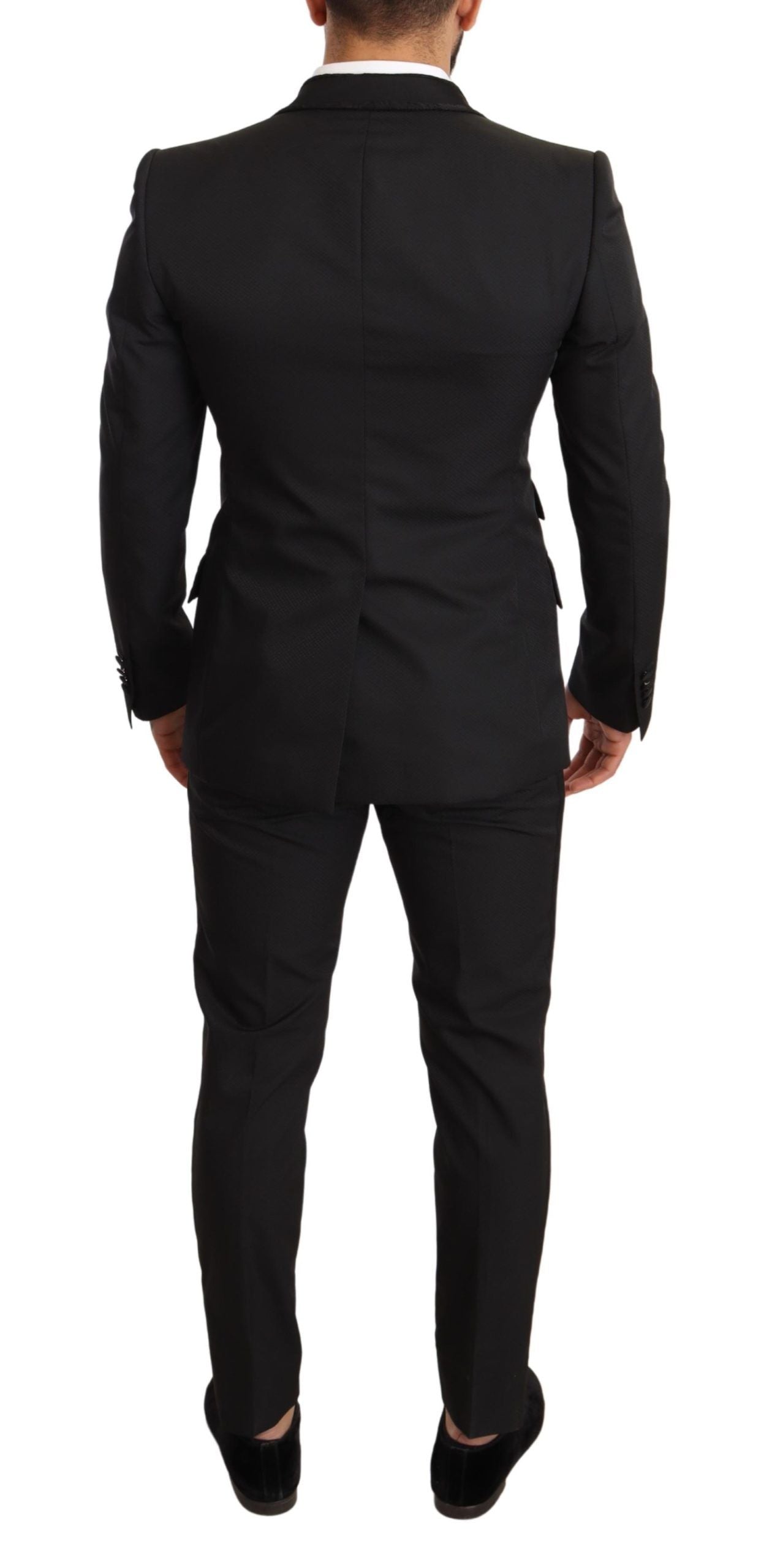 Dolce & Gabbana Black Brocade 2 Piece Set Suit