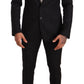 Dolce & Gabbana Black Logo Wool Slim Fit 2 Piece MARTINI Suit