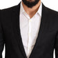 Dolce & Gabbana Black Logo Wool Slim Fit 2 Piece MARTINI Suit