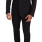 Dolce & Gabbana Black Logo Wool Slim Fit 2 Piece MARTINI Suit