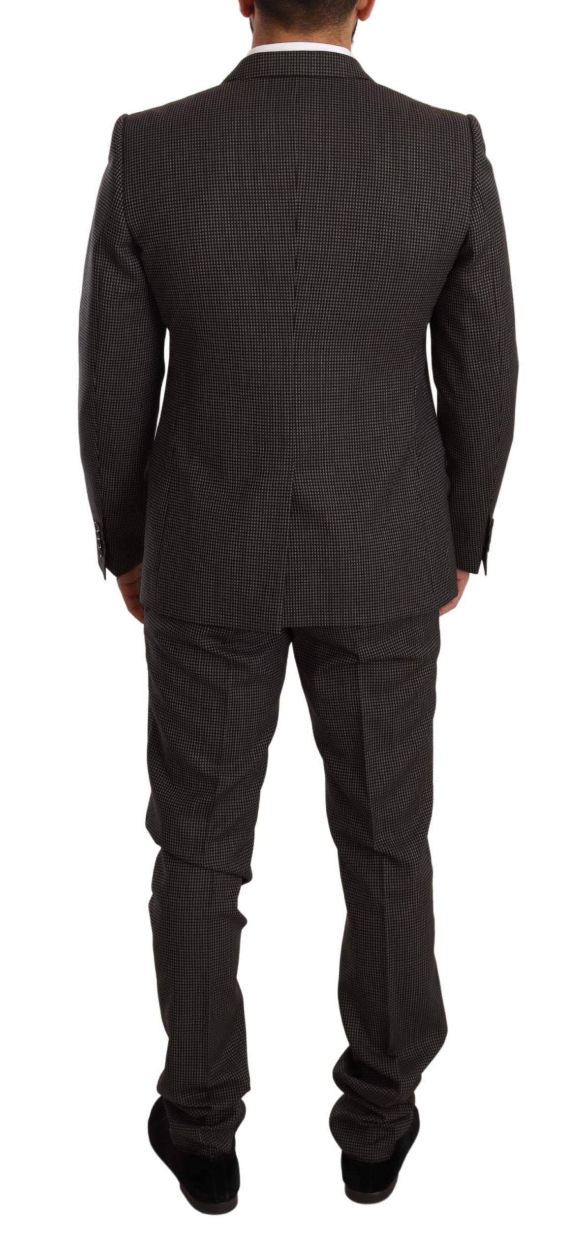 Dolce & Gabbana Black Fantasy Pattern Wool MARTINI Suit