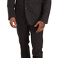 Dolce & Gabbana Black Fantasy Pattern Wool MARTINI Suit