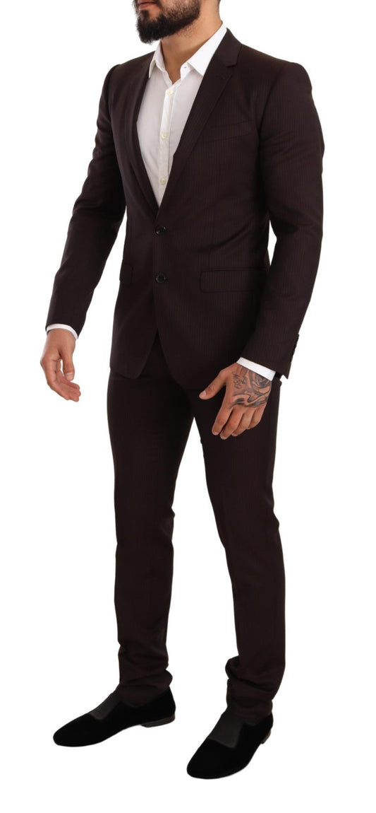 Dolce & Gabbana Bordeaux Wool MARTINI Slim Fit Suit