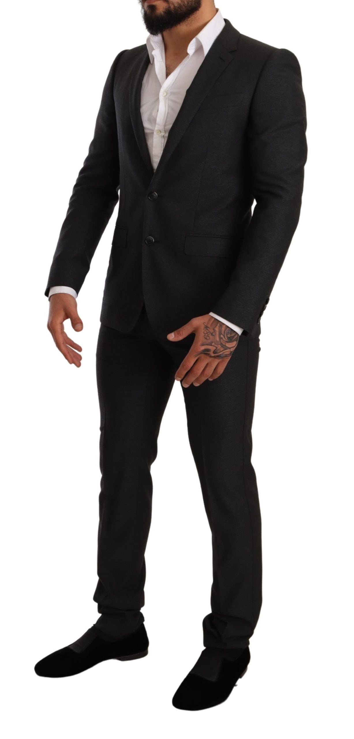 Dolce & Gabbana Gray Wool MARTINI Slim Fit Set Suit