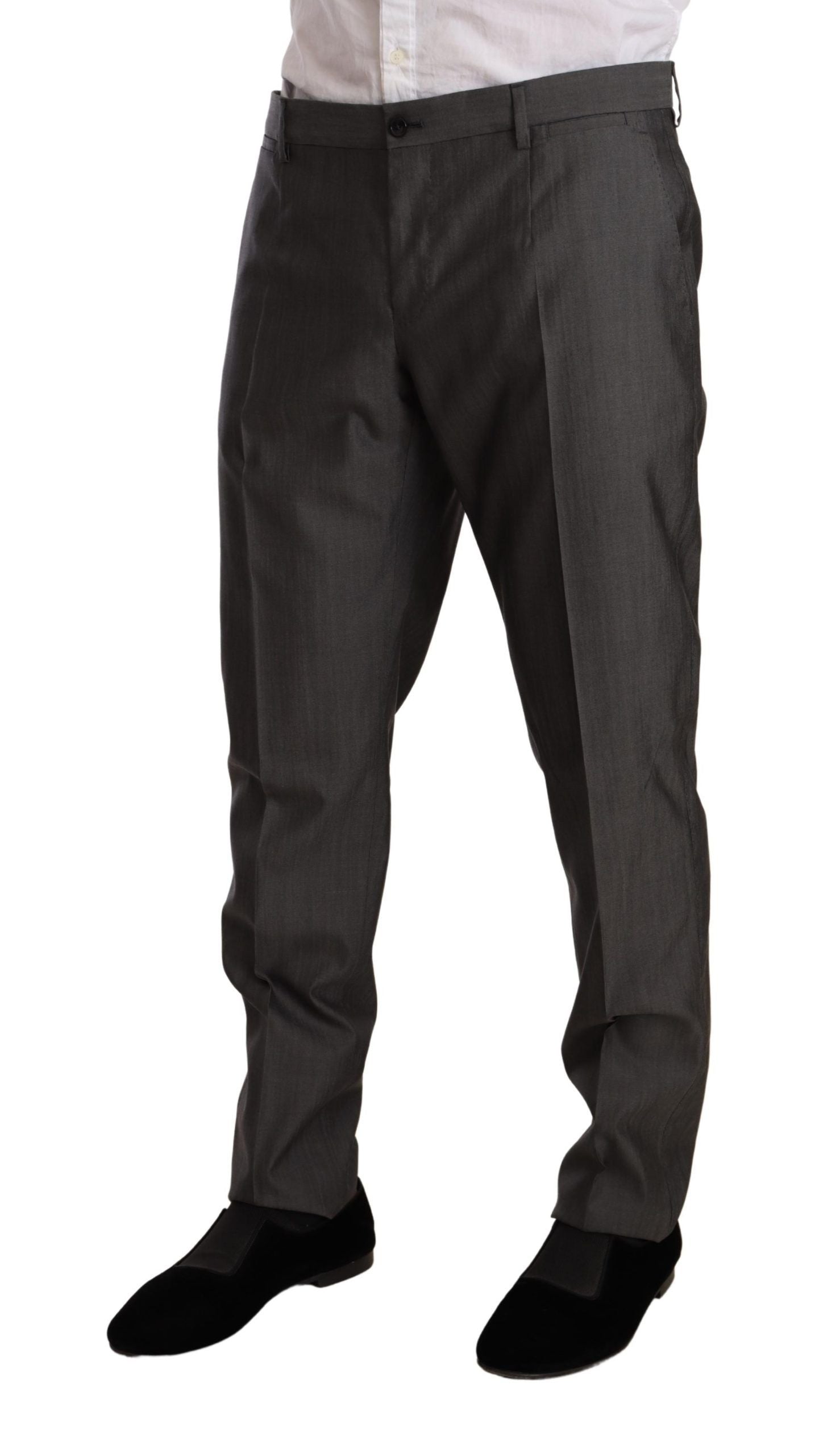 Dolce & Gabbana Gray Metallic MARTINI Slim Fit Set Suit