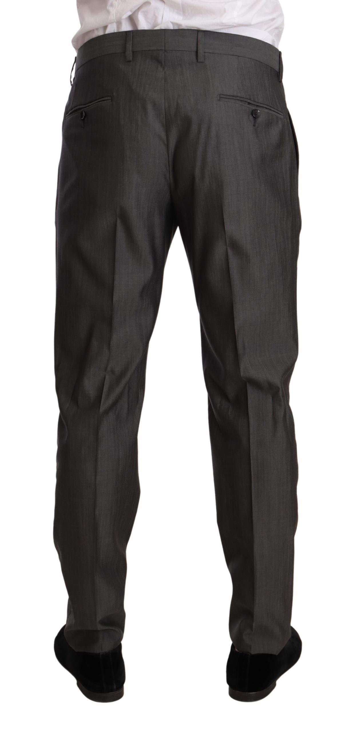 Dolce & Gabbana Gray Metallic MARTINI Slim Fit Set Suit