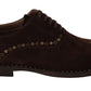 Dolce & Gabbana Brown Suede Marsala Derby Studded Shoes