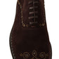 Dolce & Gabbana Brown Suede Marsala Derby Studded Shoes