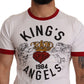 Dolce & Gabbana White Kings Angels Print Cotton T-shirt