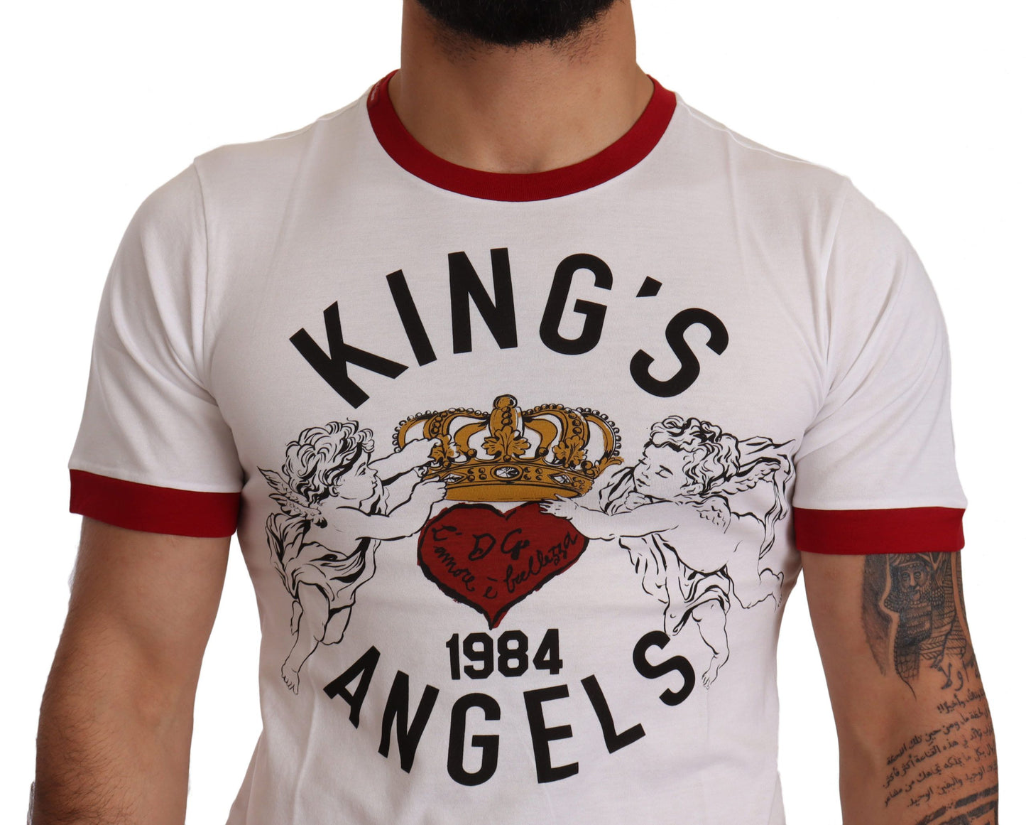 Dolce & Gabbana White Kings Angels Print Cotton T-shirt