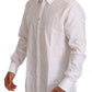 Dolce & Gabbana White Cotton Slim Fit Men MARTINI Shirt