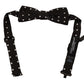 Dolce & Gabbana Black White Polka Dot Silk Adjustable Neck Papillon Bow Tie